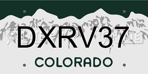 DXRV37 Colorado License Plate