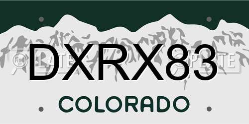 DXRX83 Colorado License Plate