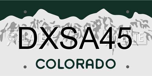 DXSA45 Colorado License Plate