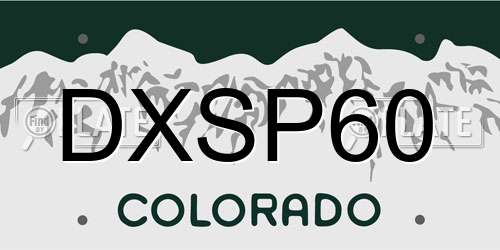 DXSP60 Colorado License Plate