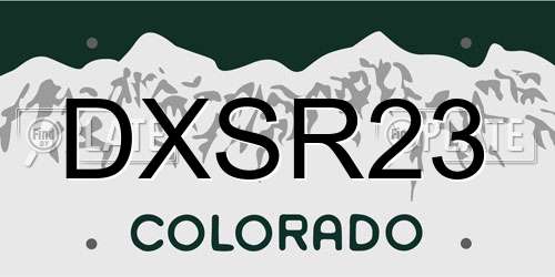 DXSR23 Colorado License Plate