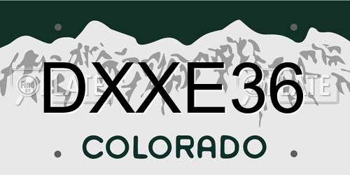 DXXE36 Colorado License Plate