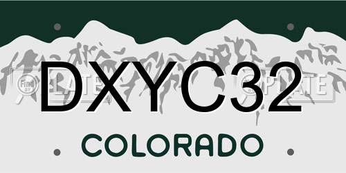 DXYC32 Colorado License Plate
