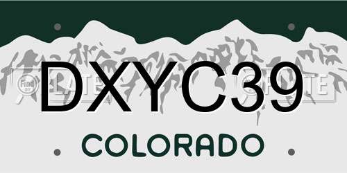 DXYC39 Colorado License Plate