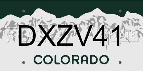 DXZV41 Colorado License Plate