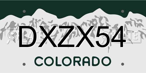 DXZX54 Colorado License Plate
