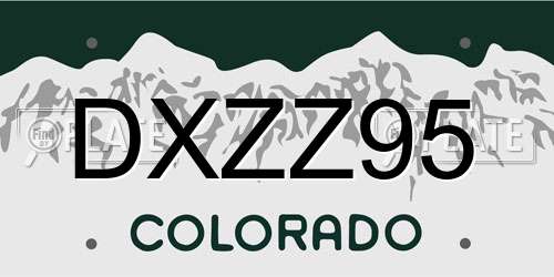 DXZZ95 Colorado License Plate