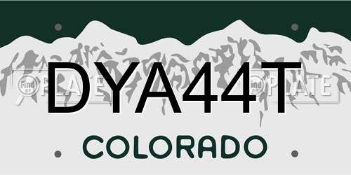 DYA44T Colorado License Plate