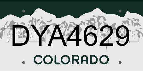 DYA4629 Colorado License Plate
