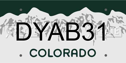 DYAB31 Colorado License Plate