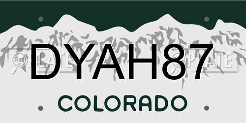 DYAH87 Colorado License Plate
