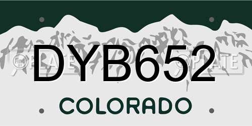 DYB652 Colorado License Plate