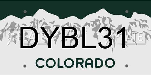 DYBL31 Colorado License Plate
