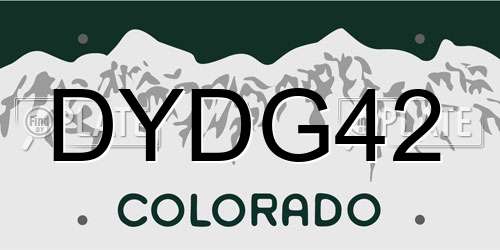 DYDG42 Colorado License Plate