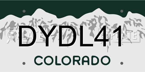 DYDL41 Colorado License Plate