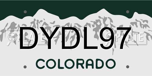 DYDL97 Colorado License Plate