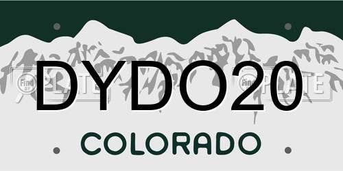 DYDO20 Colorado License Plate