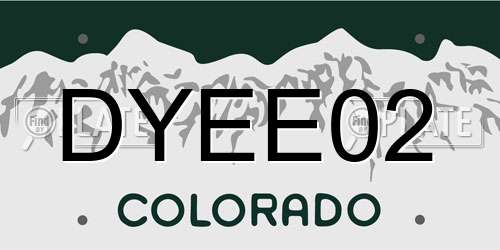 DYEE02 Colorado License Plate