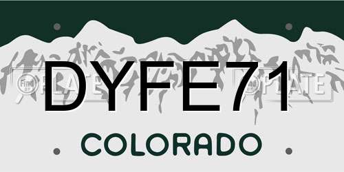DYFE71 Colorado License Plate