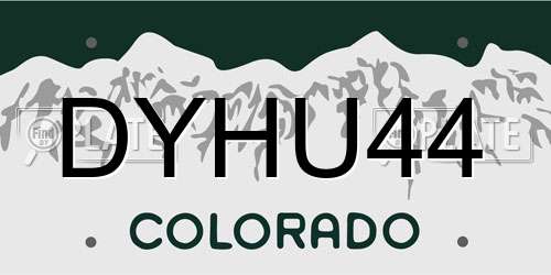 DYHU44 Colorado License Plate