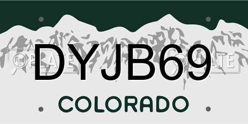 DYJB69 Colorado License Plate