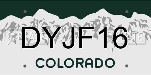 DYJF16 Colorado License Plate