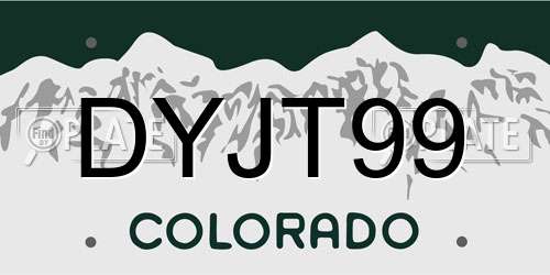 DYJT99 Colorado License Plate