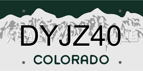 DYJZ40 Colorado License Plate
