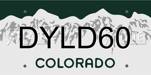 DYLD60 Colorado License Plate