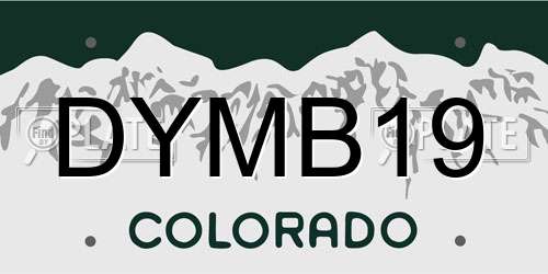 DYMB19 Colorado License Plate