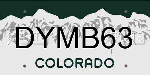 DYMB63 Colorado License Plate