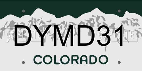 DYMD31 Colorado License Plate