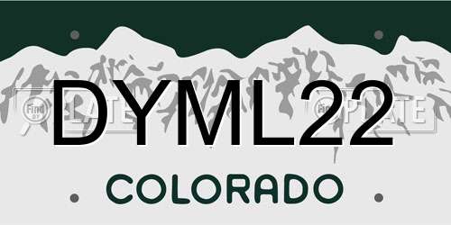 DYML22 Colorado License Plate