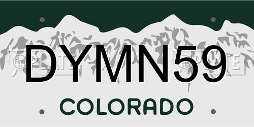 DYMN59 Colorado License Plate