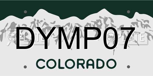 DYMP07 Colorado License Plate