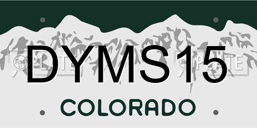 DYMS15 Colorado License Plate