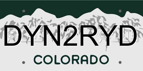 DYN2RYD Colorado License Plate