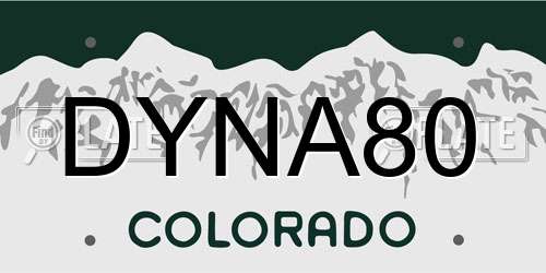 DYNA80 Colorado License Plate