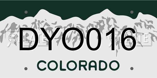 DYO016 Colorado License Plate