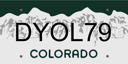 DYOL79 Colorado License Plate