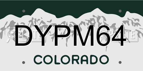 DYPM64 Colorado License Plate