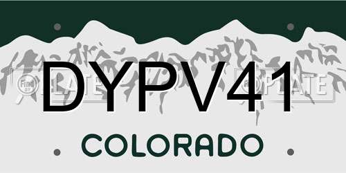 DYPV41 Colorado License Plate