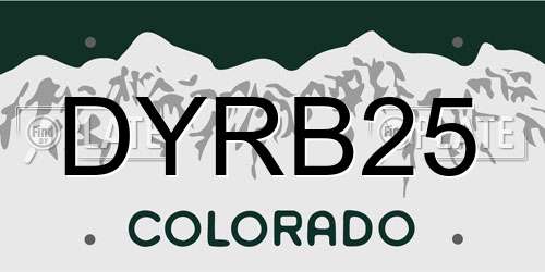 DYRB25 Colorado License Plate