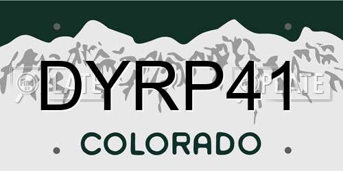 DYRP41 Colorado License Plate