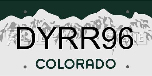 DYRR96 Colorado License Plate