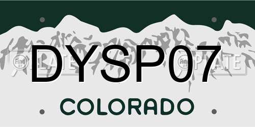 DYSP07 Colorado License Plate