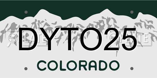 DYTO25 Colorado License Plate