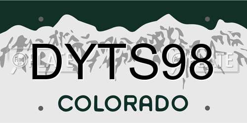 DYTS98 Colorado License Plate