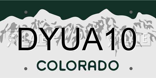 DYUA10 Colorado License Plate
