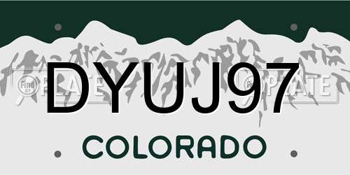DYUJ97 Colorado License Plate